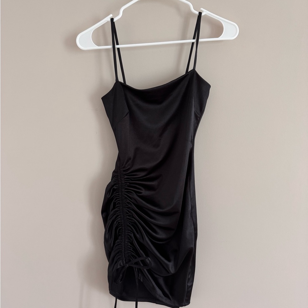 Black Spaghetti Strap Bodycon Mini Dress